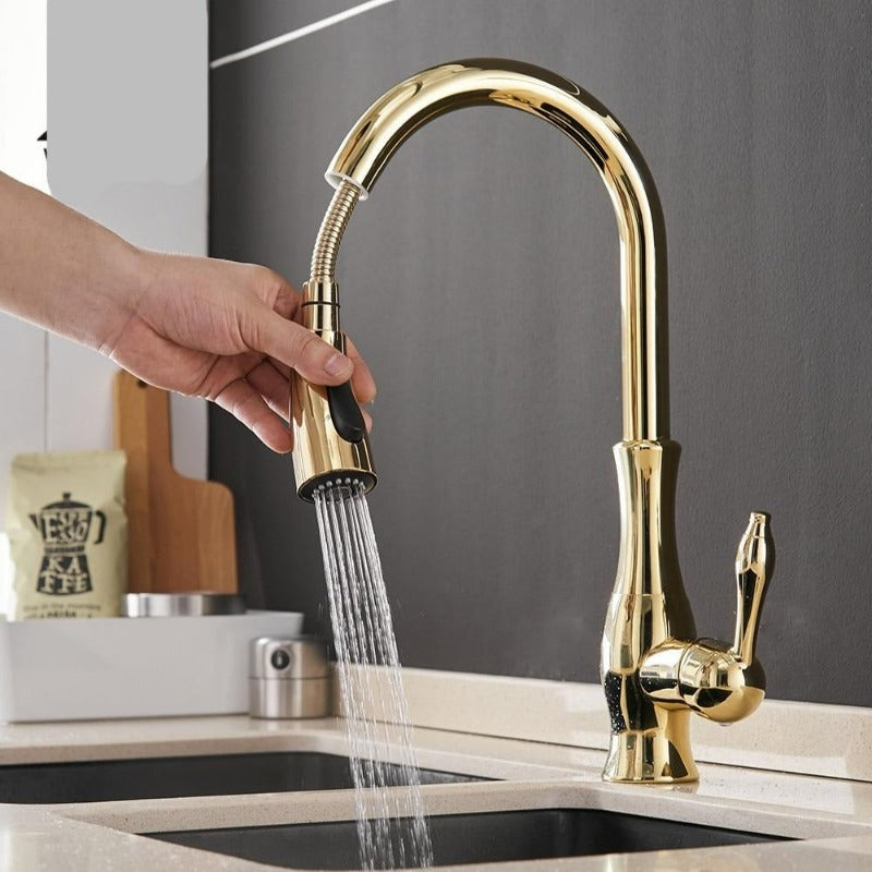Kalsten | Modern Pull-Out Kitchen Mixer Tap – Stainless Steel 360° Swivel with Extendable Spray Head