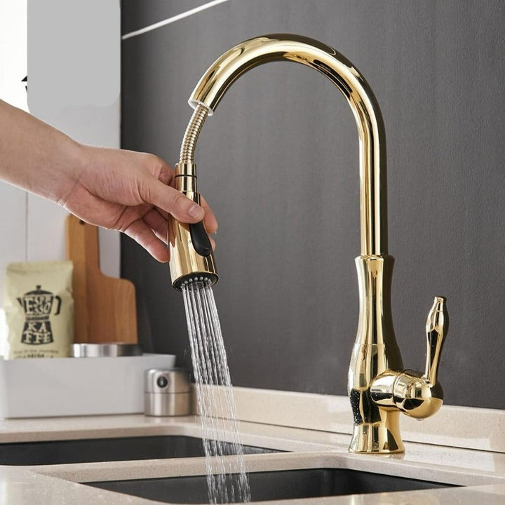Kalsten | Modern Pull-Out Kitchen Mixer Tap – Stainless Steel 360° Swivel with Extendable Spray Head