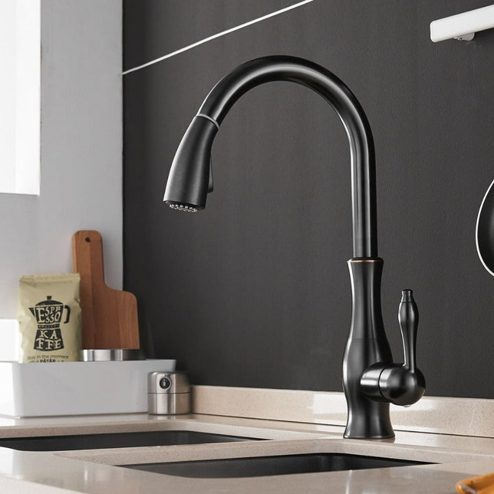 Kalsten | Modern Pull-Out Kitchen Mixer Tap – Stainless Steel 360° Swivel with Extendable Spray Head