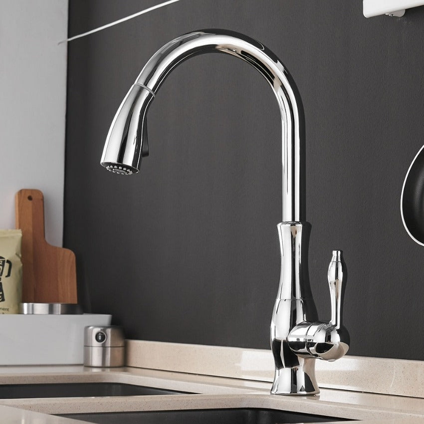 Kalsten | Modern Pull-Out Kitchen Mixer Tap – Stainless Steel 360° Swivel with Extendable Spray Head