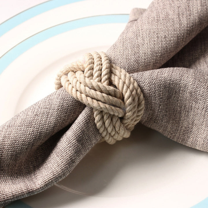 Braided Jute Napkin Ring - Set of 10 | Kalsten