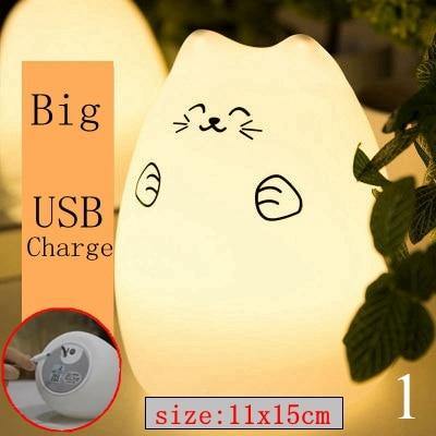 Colorful LED Silicone Touch Sensor Cat Night Lamp | Kalsten