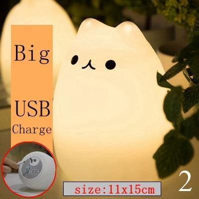 Colorful LED Silicone Touch Sensor Cat Night Lamp | Kalsten