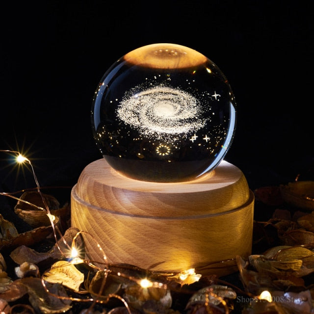 3D Rotating Crystal Universe Music LED Lamp | Kalsten