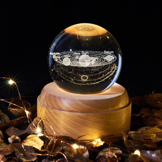 3D Rotating Crystal Universe Music LED Lamp | Kalsten