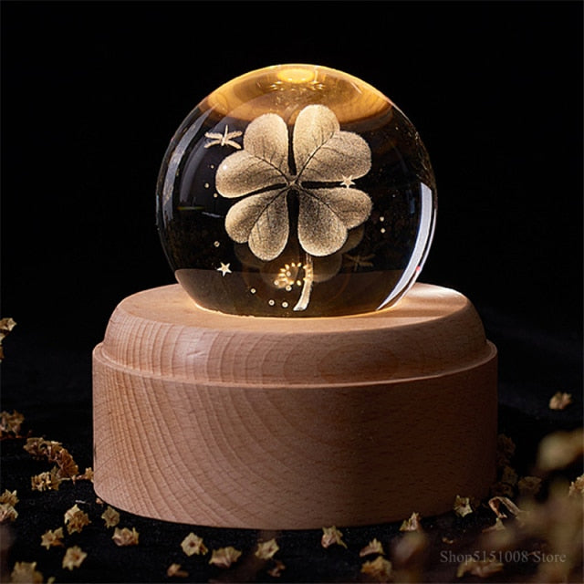 3D Rotating Crystal Universe Music LED Lamp | Kalsten