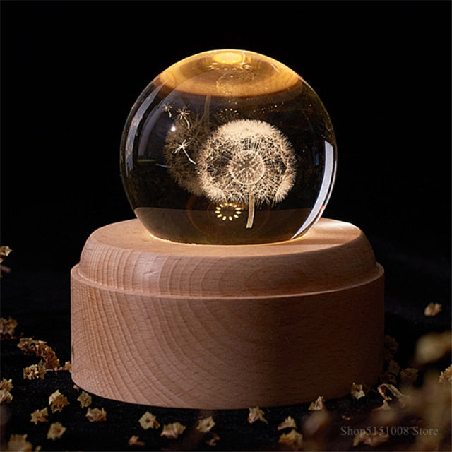 3D Rotating Crystal Universe Music LED Lamp | Kalsten