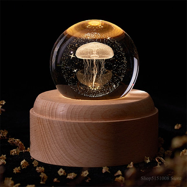 3D Rotating Crystal Universe Music LED Lamp | Kalsten
