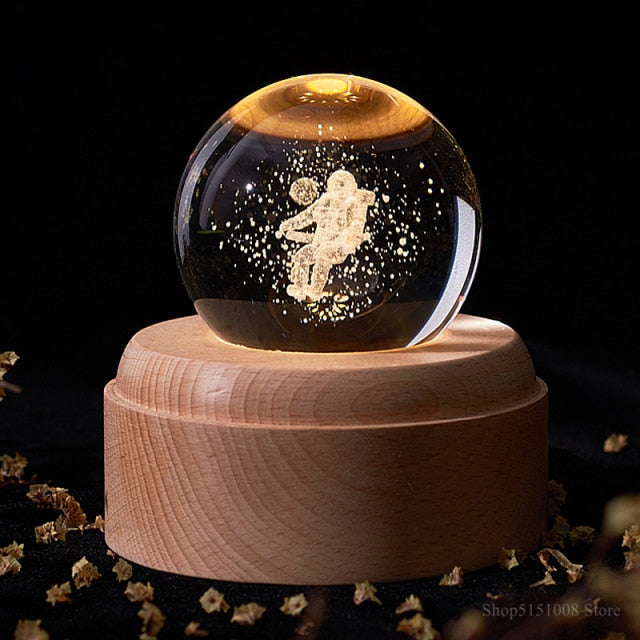3D Rotating Crystal Universe Music LED Lamp | Kalsten