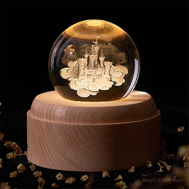 3D Rotating Crystal Universe Music LED Lamp | Kalsten
