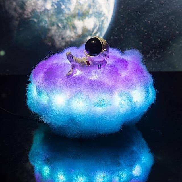 Cute LED Colorful Clouds Astronaut Lamp With Rainbow Effect | Kalsten