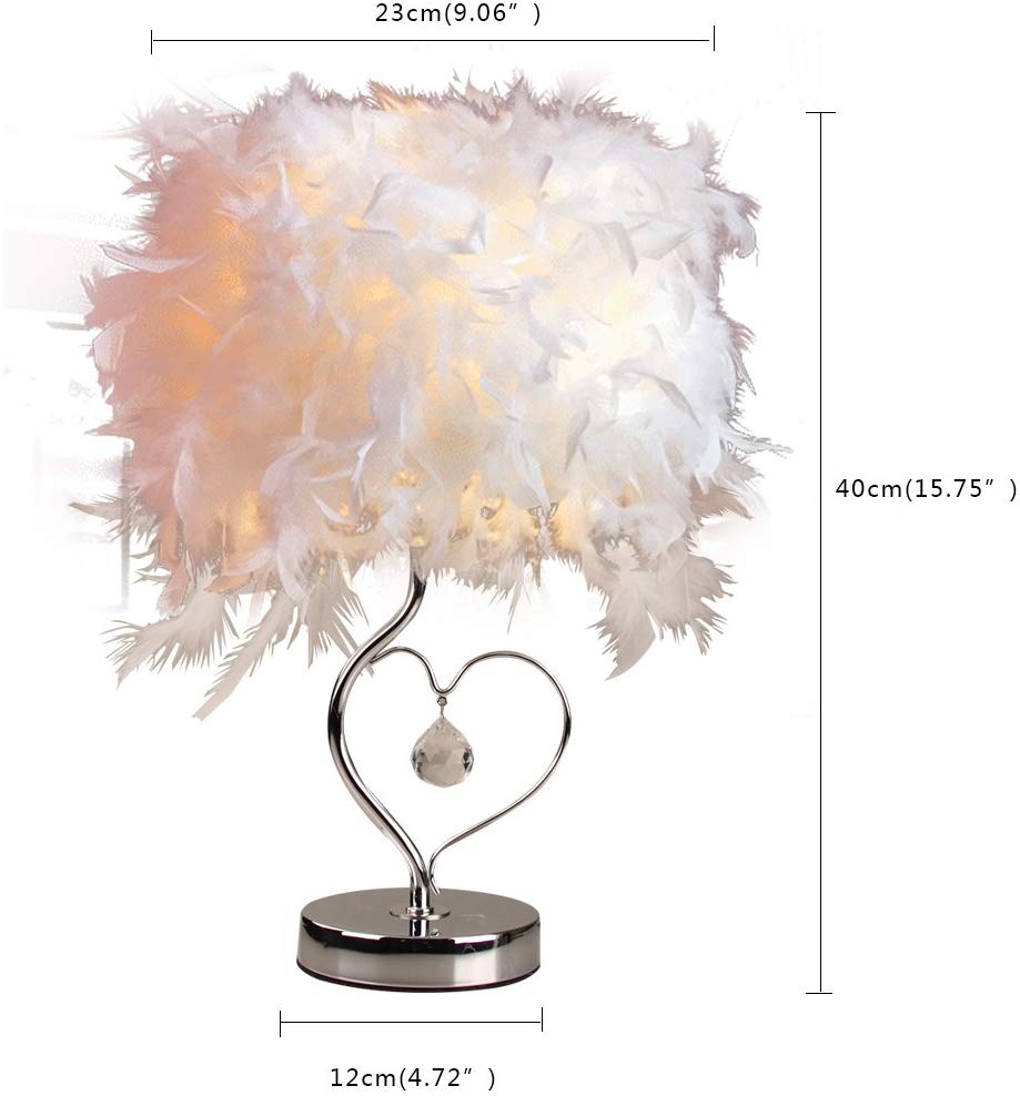 Creative Feather Crystal Table Lamp | Kalsten