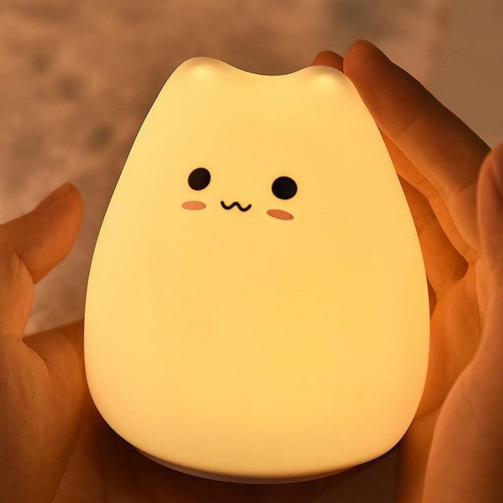 Colorful LED Silicone Touch Sensor Cat Night Lamp | Kalsten