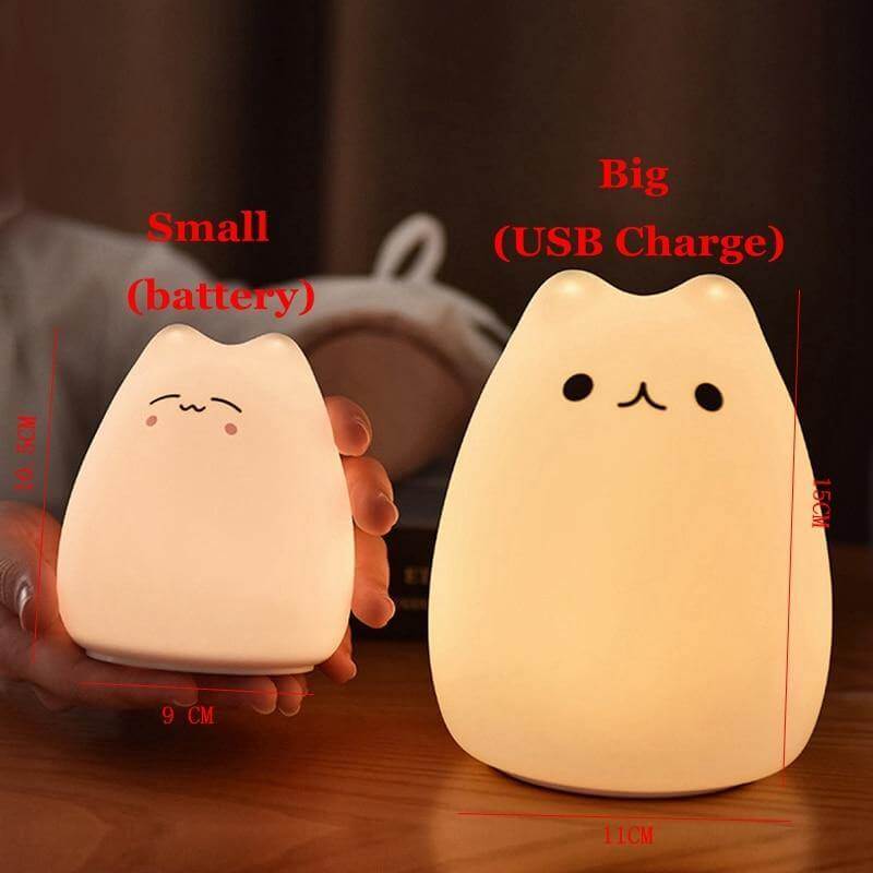 Colorful LED Silicone Touch Sensor Cat Night Lamp | Kalsten