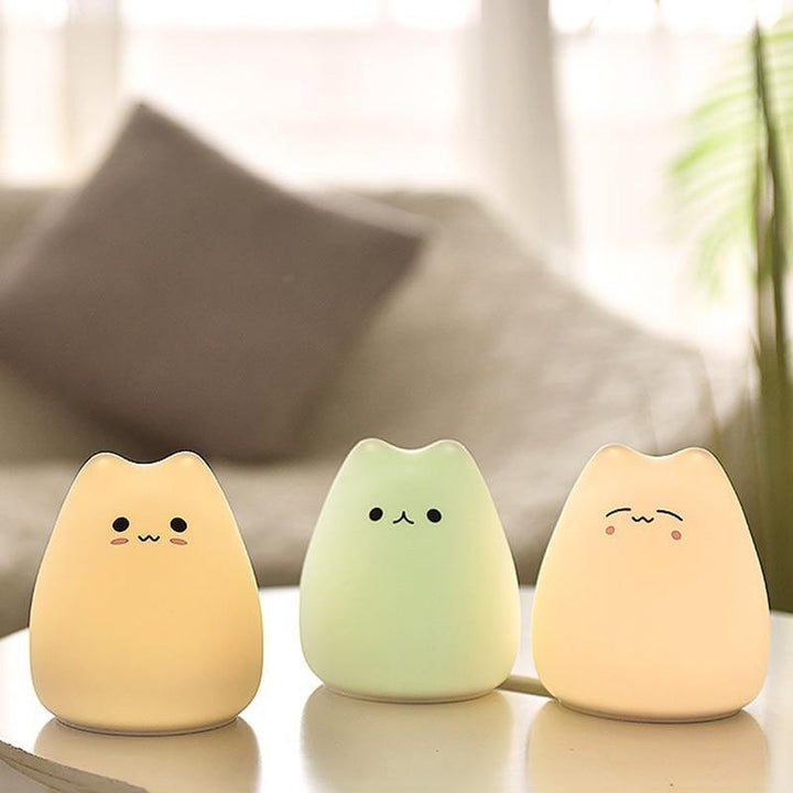 Colorful LED Silicone Touch Sensor Cat Night Lamp | Kalsten