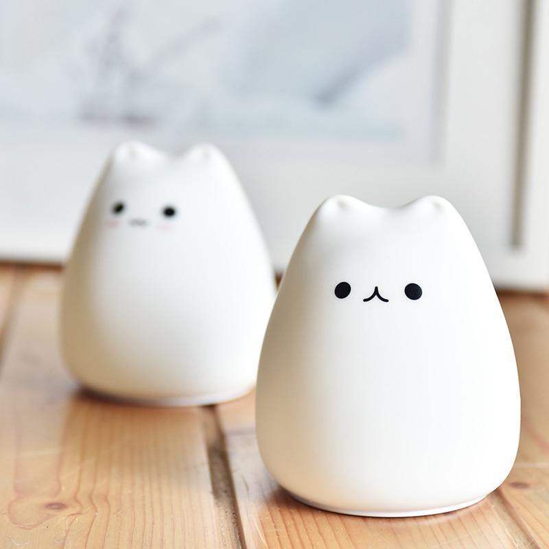 Colorful LED Silicone Touch Sensor Cat Night Lamp | Kalsten