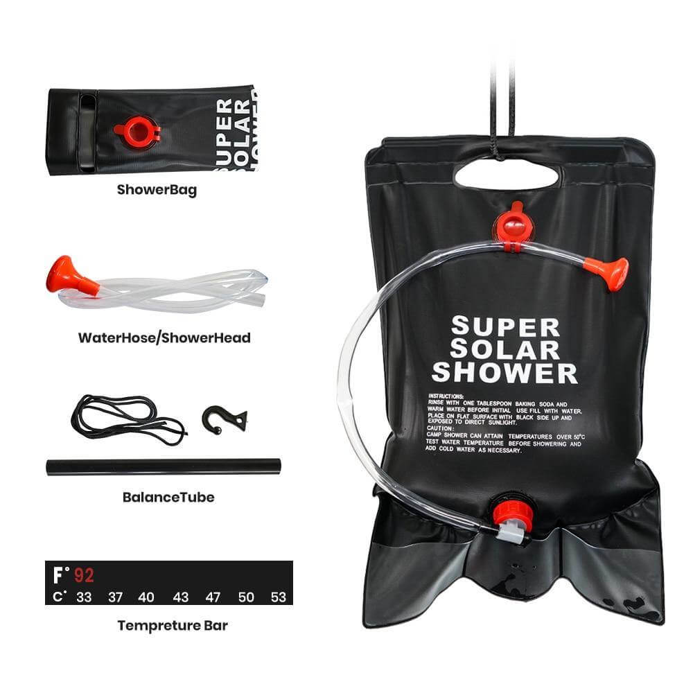 Portable Solar Heated Camping Shower Bag | Kalsten