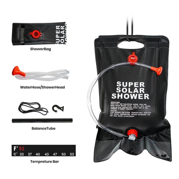 Portable Solar Heated Camping Shower Bag | Kalsten