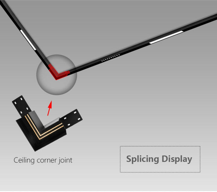 Wall-Mounted Black Continuous Magnetic Track System Light | Kalsten