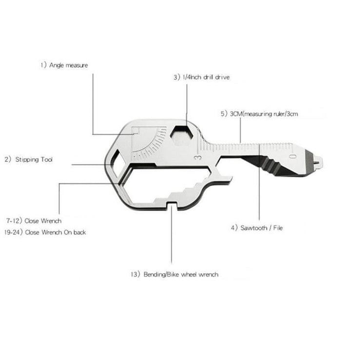 24 in 1 EDC Key Shaped Pocket Tool | Kalsten