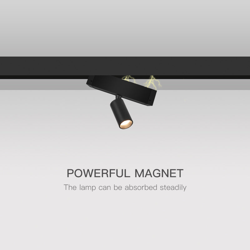 Wall-Mounted Black Continuous Magnetic Track System Light | Kalsten