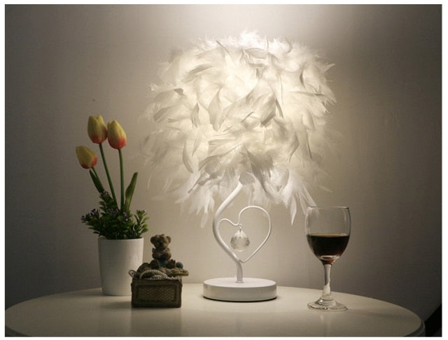 Creative Feather Crystal Table Lamp | Kalsten