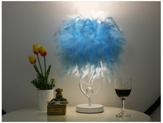 Creative Feather Crystal Table Lamp | Kalsten