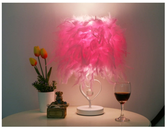 Creative Feather Crystal Table Lamp | Kalsten