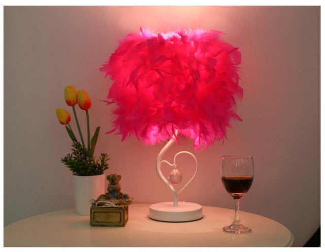 Creative Feather Crystal Table Lamp | Kalsten