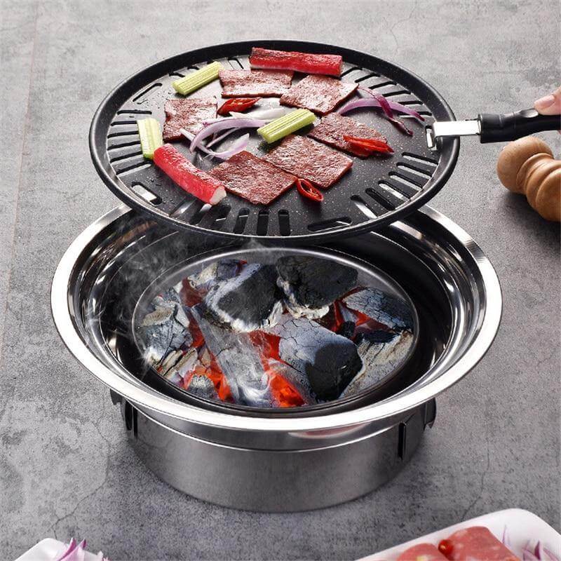 Portable Korean Style Stainless Steel Charcoal Camping Grill | Kalsten