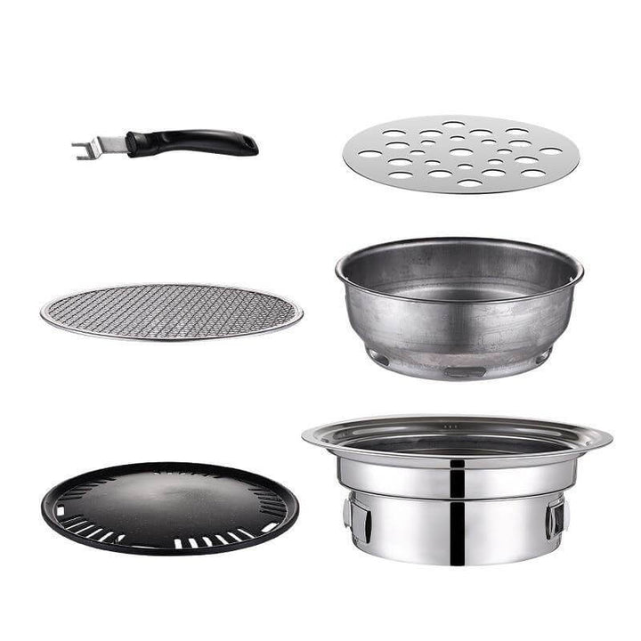 Portable Korean Style Stainless Steel Charcoal Camping Grill | Kalsten