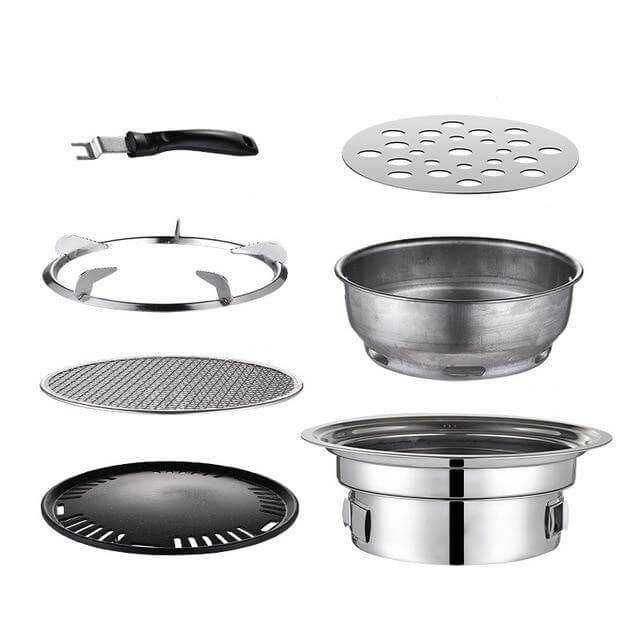 Portable Korean Style Stainless Steel Charcoal Camping Grill | Kalsten