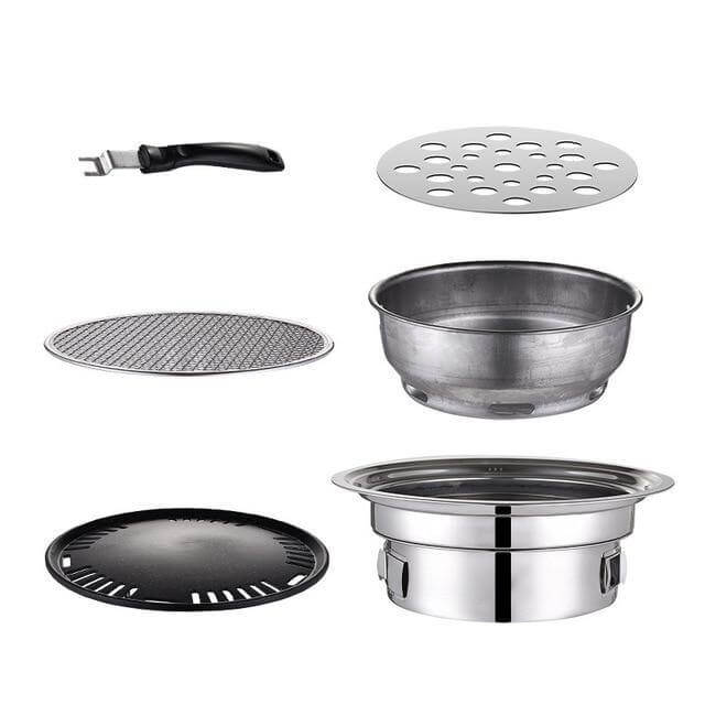 Portable Korean Style Stainless Steel Charcoal Camping Grill | Kalsten