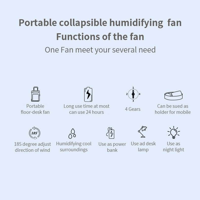 Portable Remote Control Air Conditioner Humidifier with Light | Kalsten