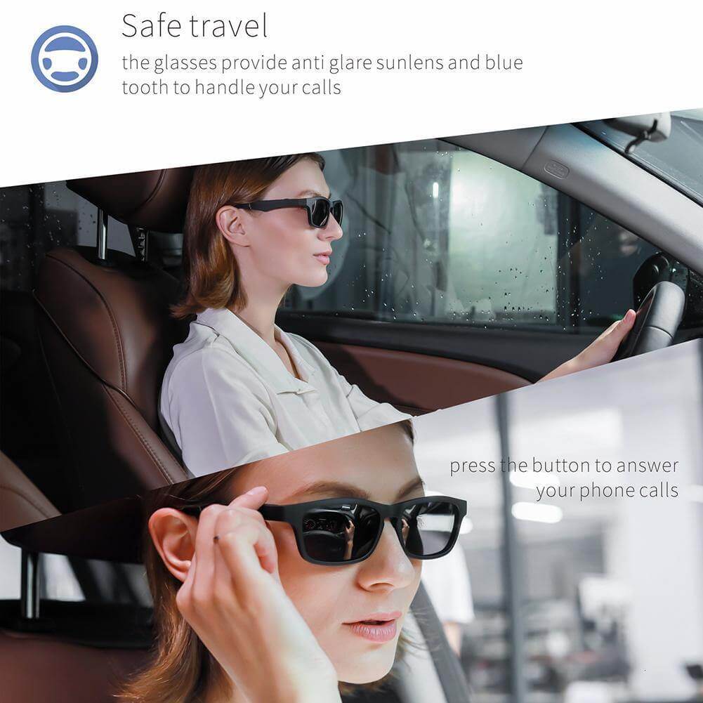 Smart Bluetooth Built-in Speaker Headset Glasses | Kalsten