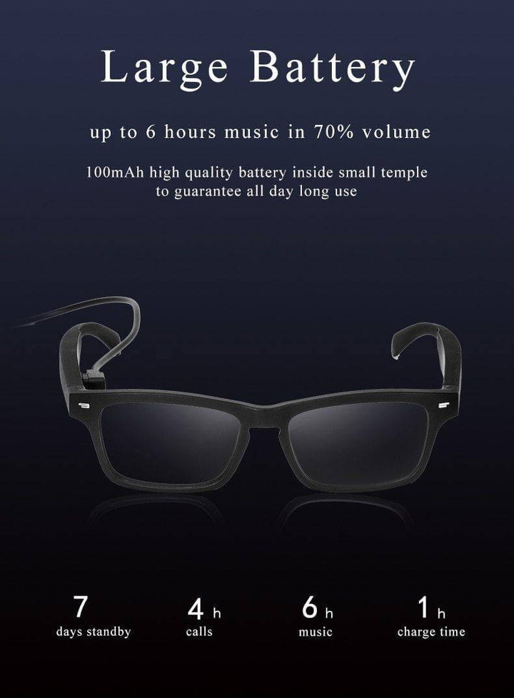 Smart Bluetooth Built-in Speaker Headset Glasses | Kalsten