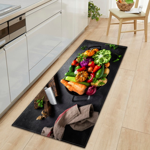 CookEase Non-Slip Kitchen Mat – Food-Themed Comfort Mat
