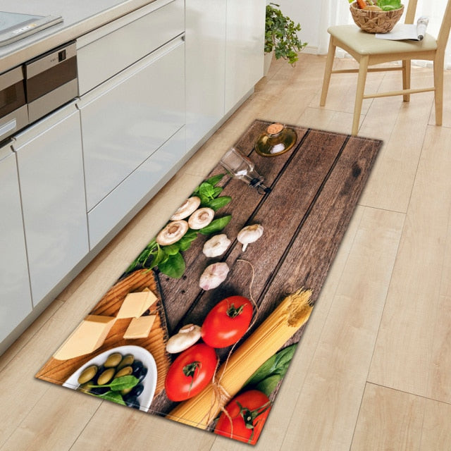 CookEase Non-Slip Kitchen Mat – Food-Themed Comfort Mat