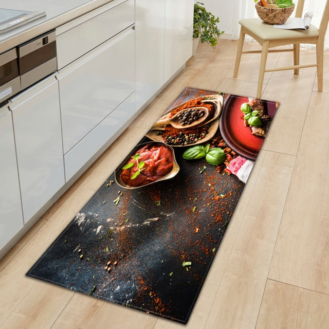 Skanto | CookEase Mat with Food Theme | Non-Slip & Water-Repellent | Comfort Mat for Kitchen & Household