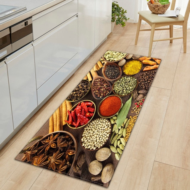CookEase Non-Slip Kitchen Mat – Food-Themed Comfort Mat