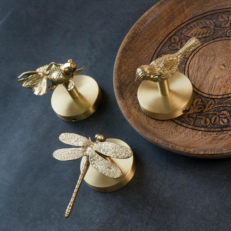 Golden Brass Wall Hooks – Handmade Animal Designs for Stylish Wall Decoration | Kalsten