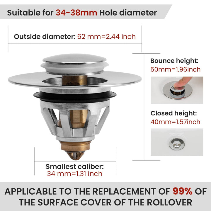 Universal Basin Pop-Up Drain Filter | Kalsten