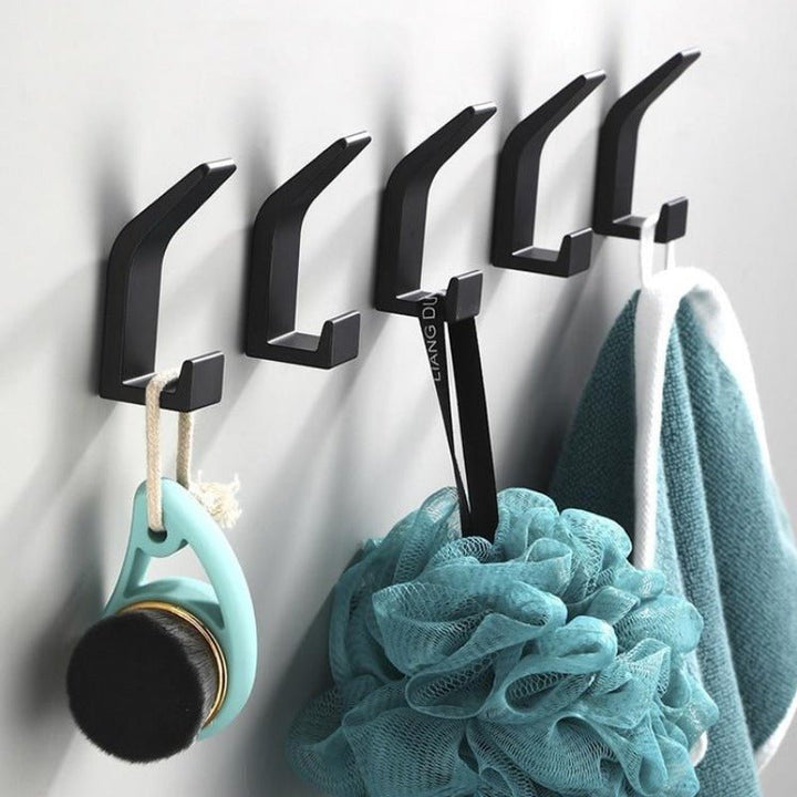 Aviro Aluminum Wall Hooks – Modern Black/White Set