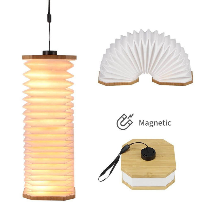 USB Rechargeable Retro Accordion Wooden LED Lamp | Kalsten