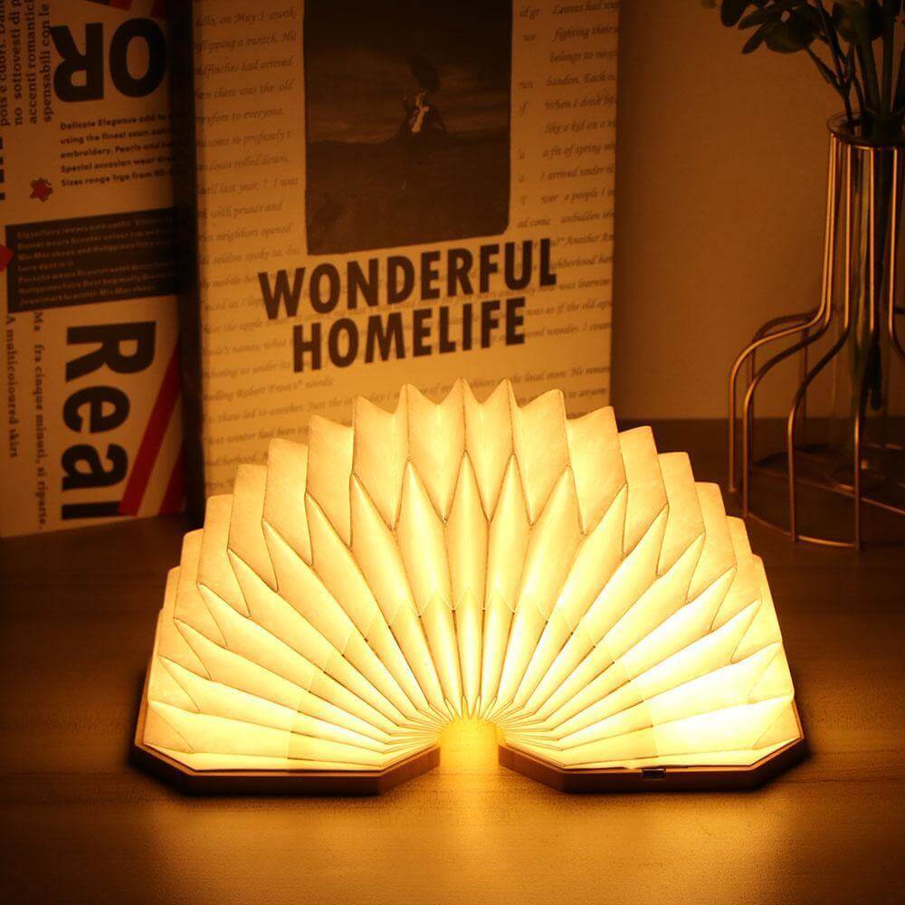 USB Rechargeable Retro Accordion Wooden LED Lamp | Kalsten