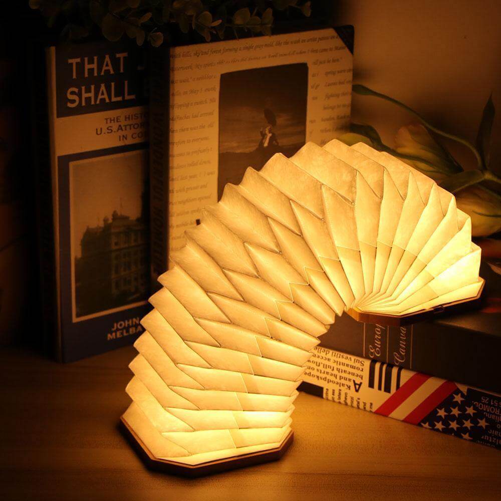 USB Rechargeable Retro Accordion Wooden LED Lamp | Kalsten