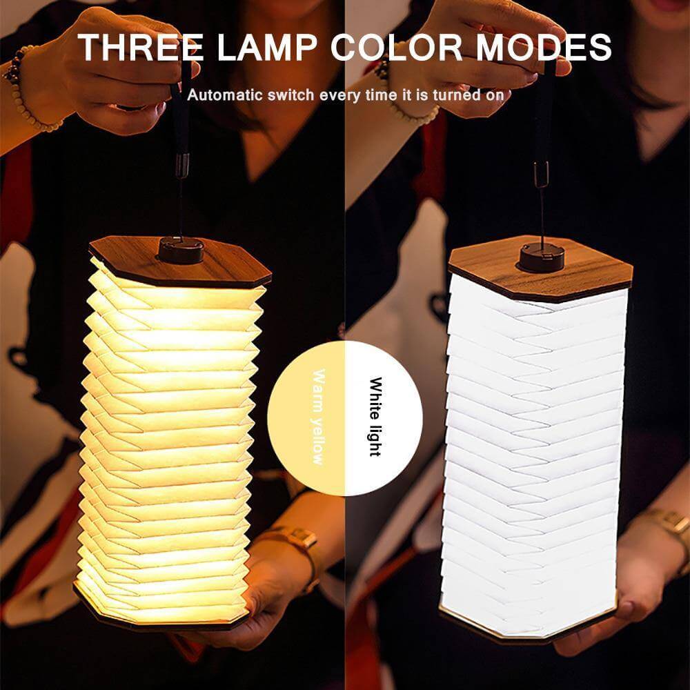 USB Rechargeable Retro Accordion Wooden LED Lamp | Kalsten