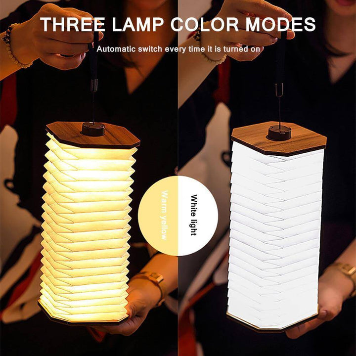 USB Rechargeable Retro Accordion Wooden LED Lamp | Kalsten