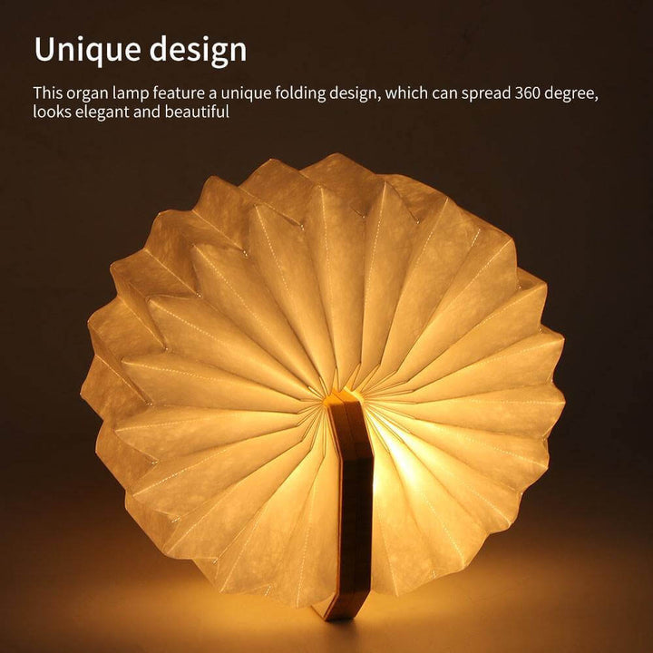 USB Rechargeable Retro Accordion Wooden LED Lamp | Kalsten