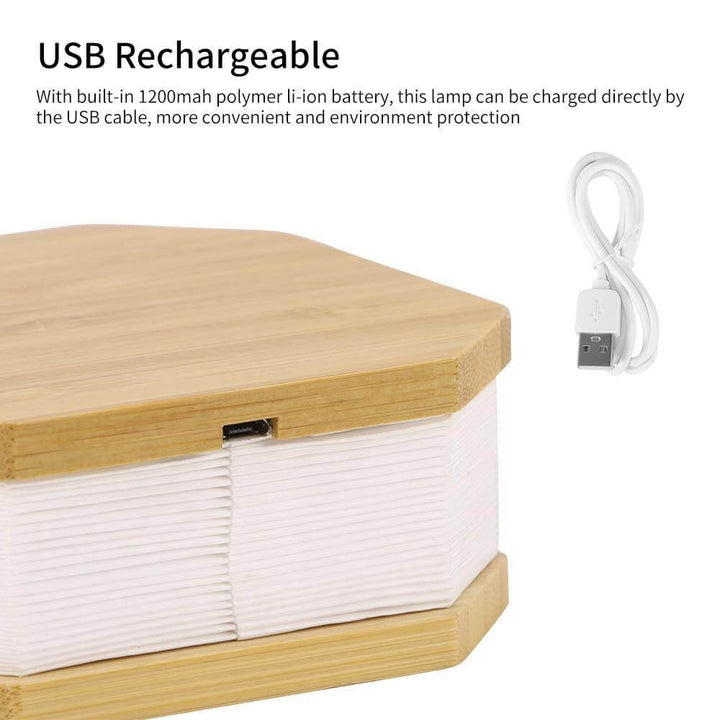 USB Rechargeable Retro Accordion Wooden LED Lamp | Kalsten